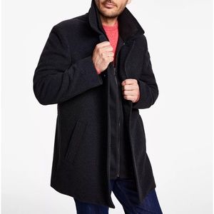Calvin Klein Coleman Charcoal Wool Blend Overcoat